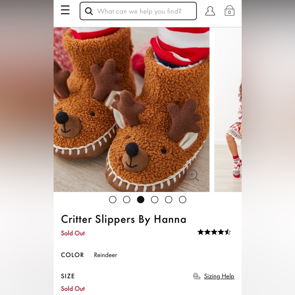 Hanna Andersson - Christmas Critter Slippers - Size 11-12